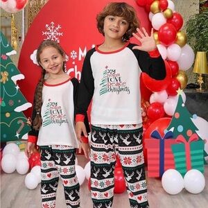Christmas Kids Pajamas Set - Black and White